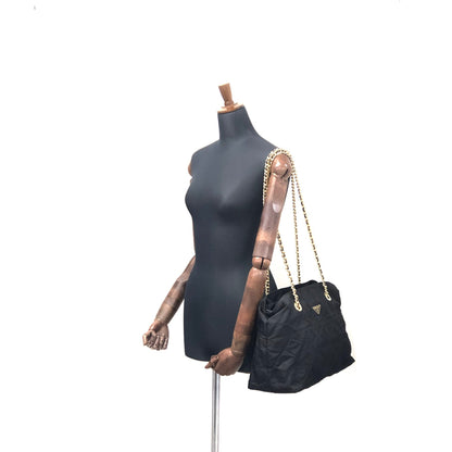 PRADA 鏈條尼龍單肩包 黑色 ibc4c8