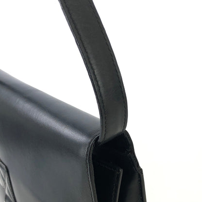 CELINE 圓形標誌皮革肩背包黑色復古舊款 Celine 38dgea