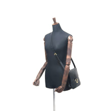 Load image into Gallery viewer, CELINE Circle logo Leather Shoulder bag Black Vintage Old Celine 38dgea
