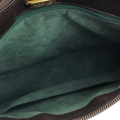 LOEWE Anagram logo Leather Shoulder bag Brown Vintage Old 8dbcg7