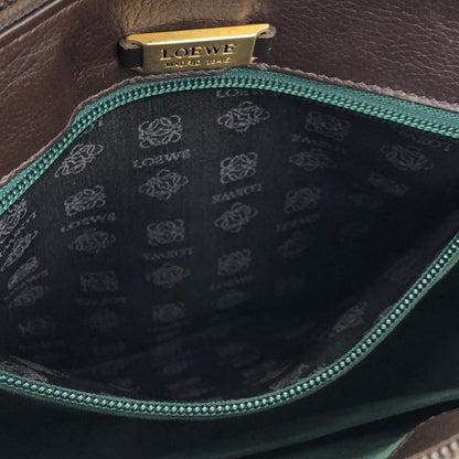 LOEWE Anagram logo Leather Shoulder bag Brown Vintage Old 8dbcg7