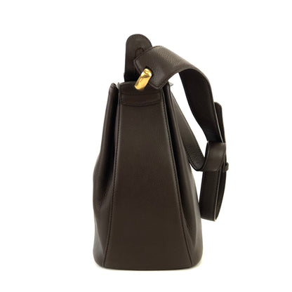 LOEWE Anagram logo Leather Shoulder bag Brown Vintage Old 8dbcg7