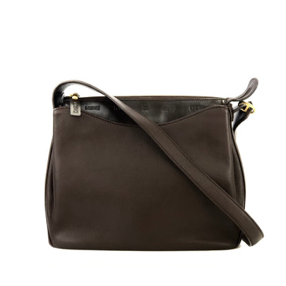 LOEWE Anagram logo Leather Shoulder bag Brown Vintage Old 8dbcg7