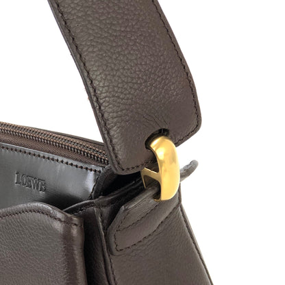 LOEWE Anagram logo Leather Shoulder bag Brown Vintage Old 8dbcg7