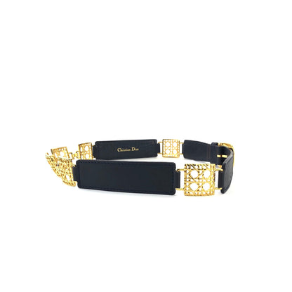 Christian Dior Cannage 皮帶 海軍藍 復古 老 vguitj