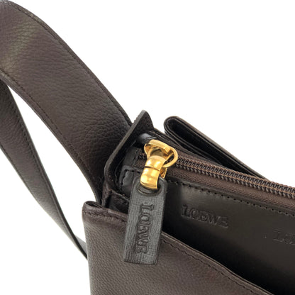 LOEWE Anagram logo Leather Shoulder bag Brown Vintage Old 8dbcg7