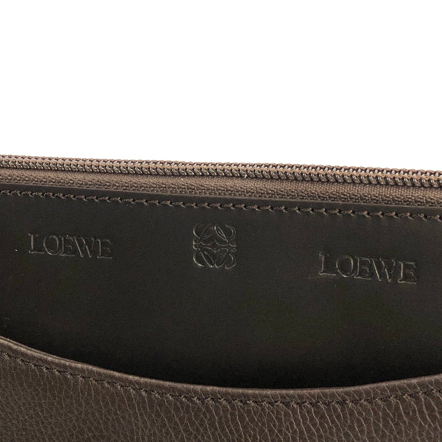 LOEWE Anagram logo Leather Shoulder bag Brown Vintage Old 8dbcg7