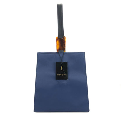 Yves Saint Laurent One handle Handbag Nylon Navy Vintage Old YSL d7vj74