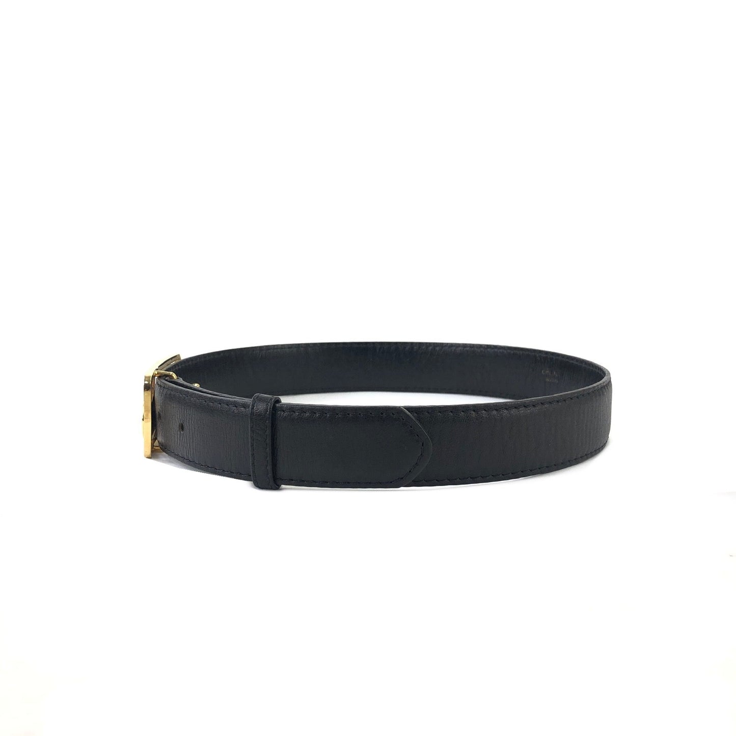 CELINE Horse carriage Leather Belt Black Vintage Old Celine 6er3rs