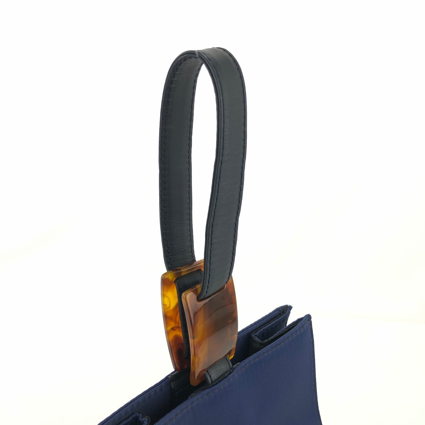 Yves Saint Laurent One handle Handbag Nylon Navy Vintage Old YSL d7vj74