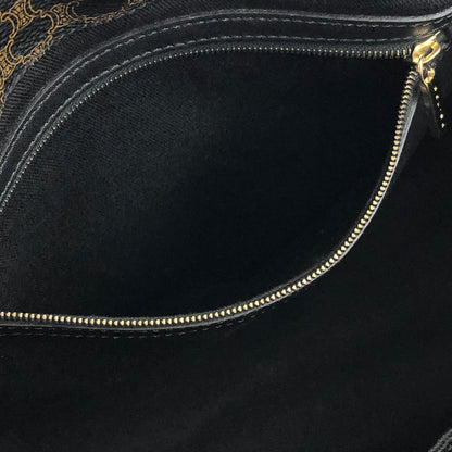 CELINE Macadam PVC Leather Tote bag Black Vintage old celine npen6k