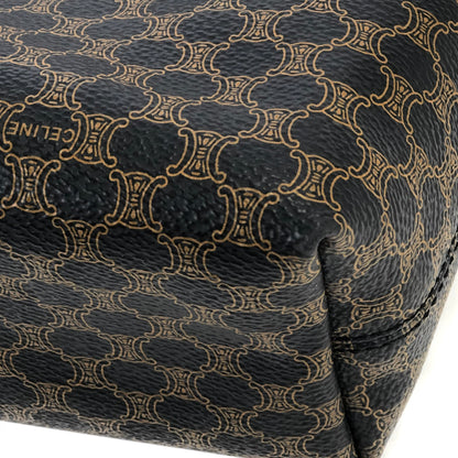 CELINE Macadam PVC Leather Tote bag Black Vintage old celine npen6k