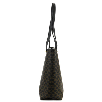 CELINE Macadam PVC Leather Tote bag Black Vintage old celine npen6k