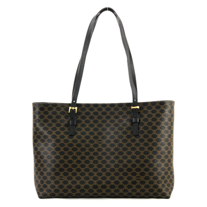 CELINE Macadam PVC Leather Tote bag Black Vintage old celine npen6k