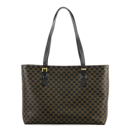 CELINE Macadam PVC Leather Tote bag Black Vintage old celine npen6k