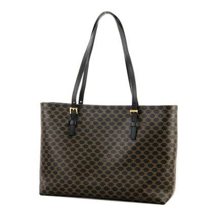 CELINE Macadam PVC Leather Tote bag Black Vintage old celine npen6k