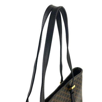 CELINE Macadam PVC Leather Tote bag Black Vintage old celine npen6k