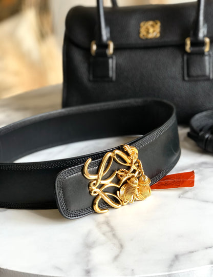 LOEWE Anagram Tassel Motif Belt Vintage Old y8yizd