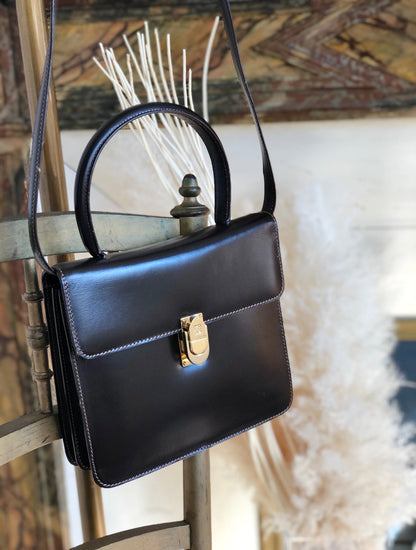 LOEWE Anagram Front Lock Leather 2WAY MiniBag Shoulder Bag Brown fbbxzn