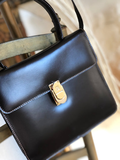 LOEWE Anagram Front Lock Leather 2WAY MiniBag Shoulder Bag Brown fbbxzn