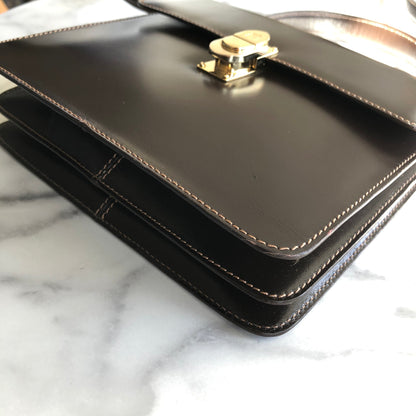 LOEWE Anagram Front Lock Leather 2WAY MiniBag Shoulder Bag Brown fbbxzn