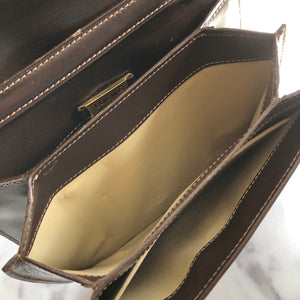 LOEWE Anagram Front Lock Leather 2WAY MiniBag Shoulder Bag Brown fbbxzn