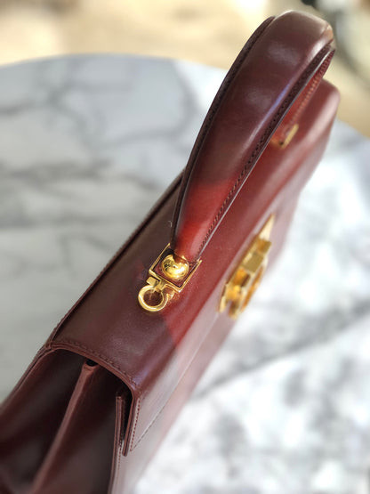 Salvatore Ferragamo Gancini Crossbody Shoulderbag Handbag Brown Vintage Old m4cw6p