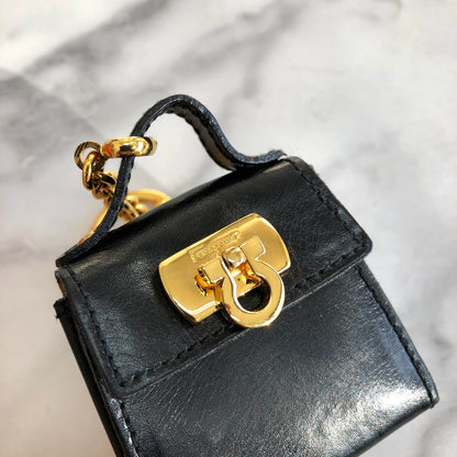 Salvatore Ferragamo Gancini 包款吊飾鑰匙圈 黑色 復古 ccs7ab