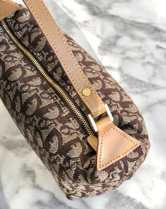 Christian Dior Trotter Oblique Jacquard Handbag Brown Vintage Old 66bhp4