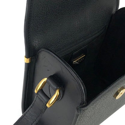 GUCCI 標誌皮革斜背包單肩包黑色舊款 gucci 復古 hdbtkh