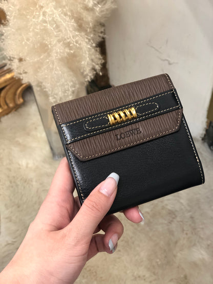 LOEWE Velazquez Compact Wallet Brown Vintage Old 2k5yvv