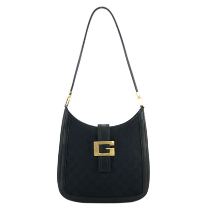 GUCCI G Logo GG canvas Hobobag Shoulderbag Black Vintage Old GUCCI kxy4ms