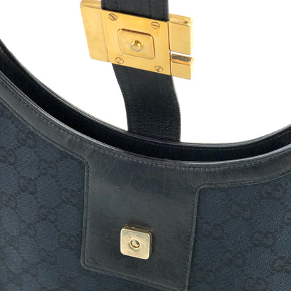 GUCCI G Logo GG canvas Hobobag Shoulderbag Black Vintage Old GUCCI kxy4ms