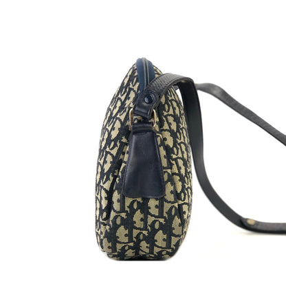 Christian Dior Logo Trotter Oblique 提花肩背包 海軍藍 復古 舊款 grfb4z