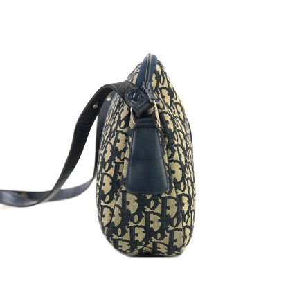 Christian Dior Logo Trotter Oblique 提花肩背包 海軍藍 復古 舊款 grfb4z