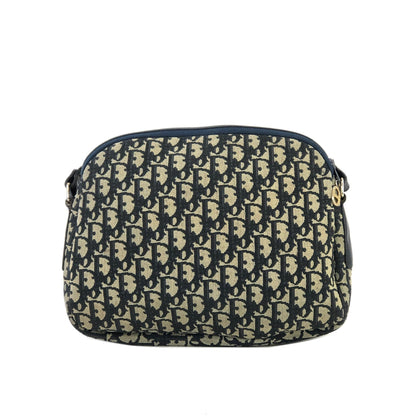 Christian Dior Logo Trotter Oblique 提花肩背包 海軍藍 復古 舊款 grfb4z