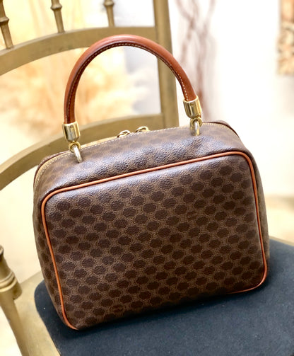 CELINE Macadam Handbag Vanity bag Brown Vintage OldCELINE 2uhtjy