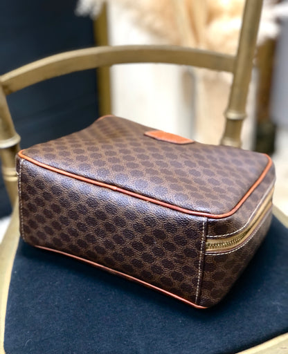 CELINE Macadam Handbag Vanity bag Brown Vintage OldCELINE 2uhtjy