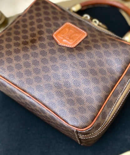 CELINE Macadam Handbag Vanity bag Brown Vintage OldCELINE 2uhtjy
