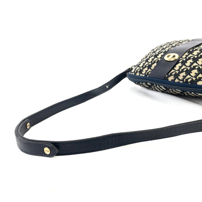 Christian Dior Logo Trotter Oblique 提花肩背包 海軍藍 復古 舊款 grfb4z