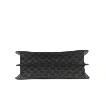 CELINE Macadam Gancini Double flap Tophandle Handbag Black Vintage Old CELINE wk3uhd