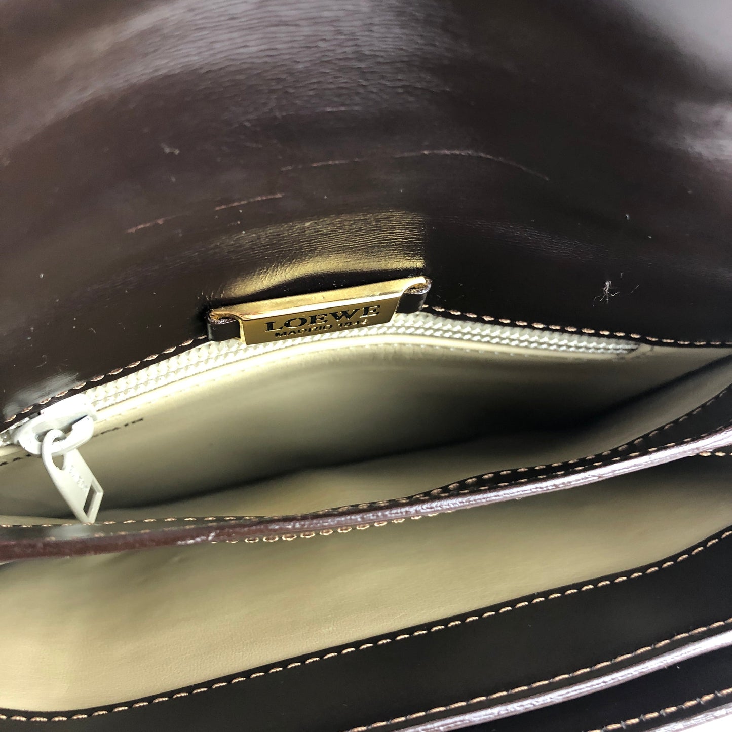 LOEWE Anagram Front Lock Leather 2WAY MiniBag Shoulder Bag Brown fbbxzn