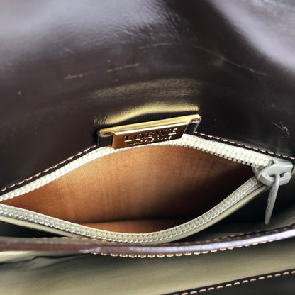 LOEWE Anagram Front Lock Leather 2WAY MiniBag Shoulder Bag Brown fbbxzn