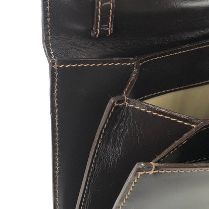 LOEWE Anagram Front Lock Leather 2WAY MiniBag Shoulder Bag Brown fbbxzn