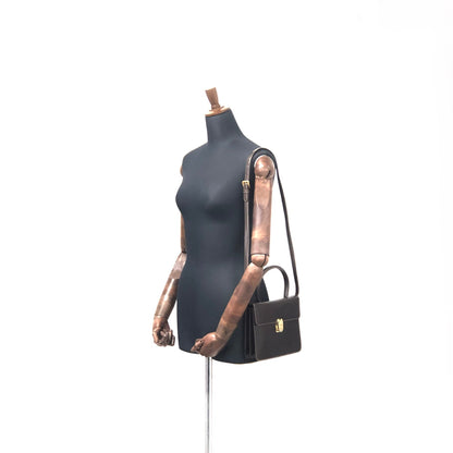 LOEWE Anagram Front Lock Leather 2WAY MiniBag Shoulder Bag Brown fbbxzn