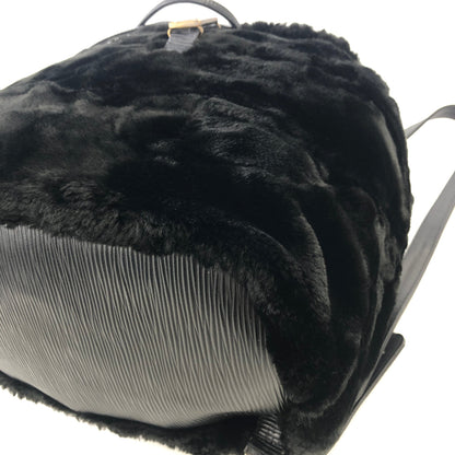 FENDI FF logo Fur Drawstring Backpack Black Vintage Old 28gkdv