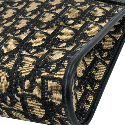 Christian Dior Trotter Oblique 提花肩背包 手袋 海軍藍 復古 舊款 83hjfi