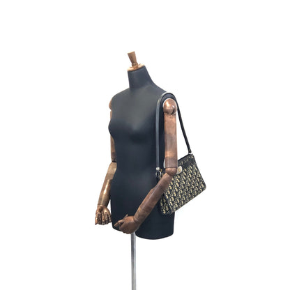 Christian Dior Trotter Oblique 提花肩背包 手袋 海軍藍 復古 舊款 83hjfi