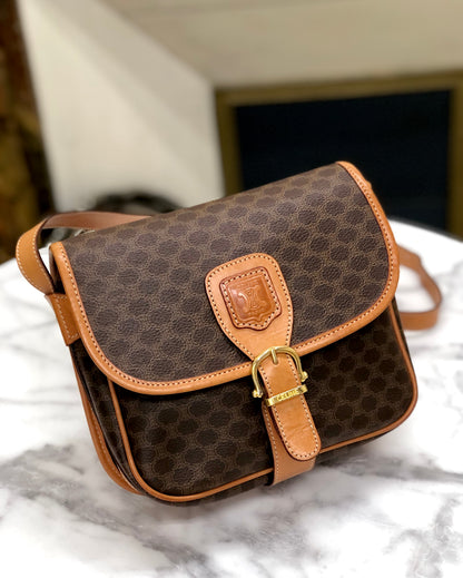 CELINE Macadam Blason 扣式斜背包 棕色 復古 舊款 Celine d3aexg