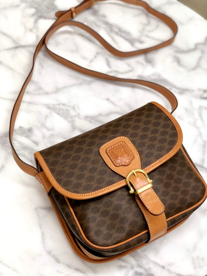 CELINE Macadam Blason 扣式斜背包 棕色 復古 舊款 Celine d3aexg